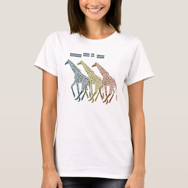 T-shirt Os girafas fazem-me feliz (Frente)