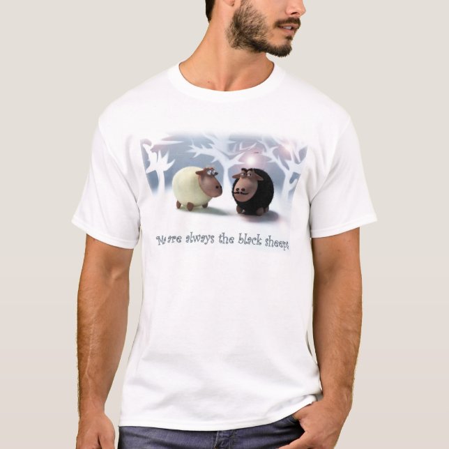 T-shirt Os homens são sempre os carneiros pretos (Frente)