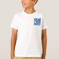 Os miúdos Tee com logotipo azul brilhante