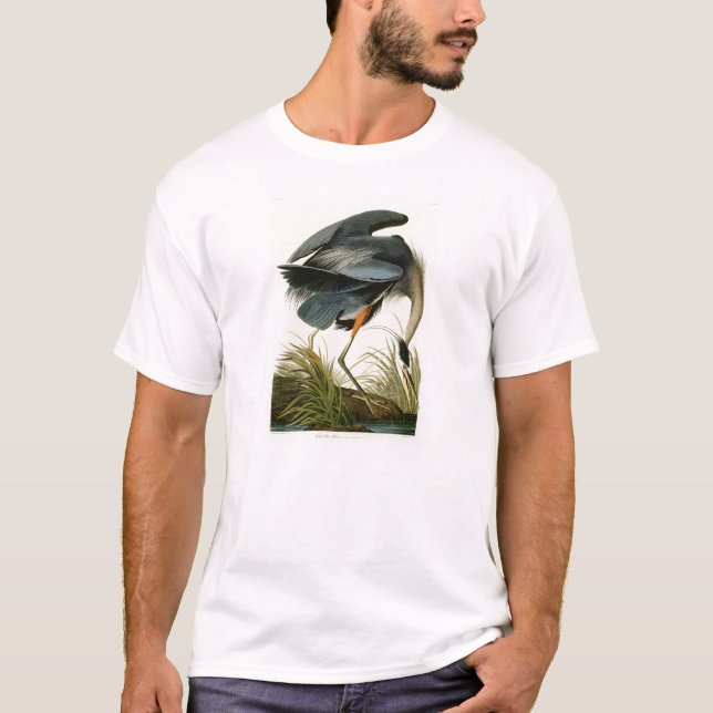 T-shirt Os pássaros de John Audubon da garça-real de (Frente)