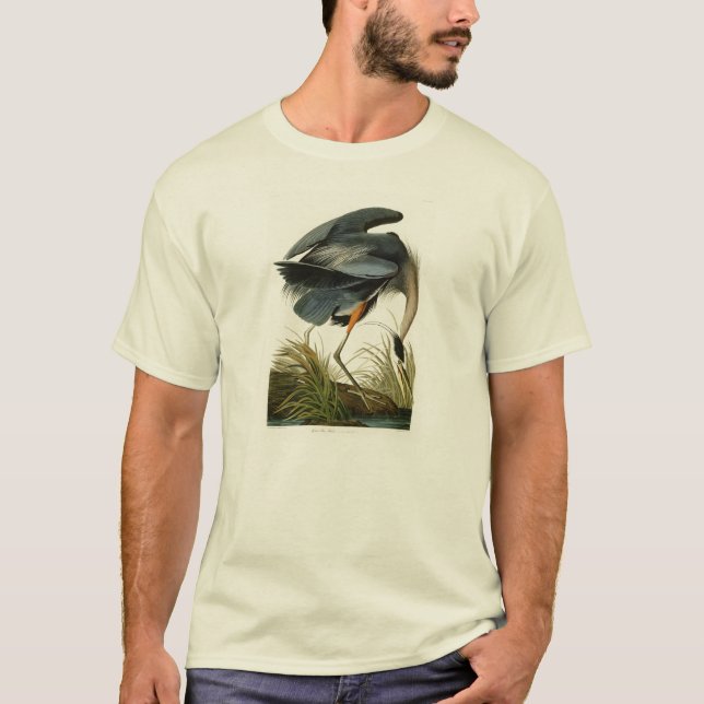 T-shirt Os pássaros de John Audubon da garça-real de (Frente)