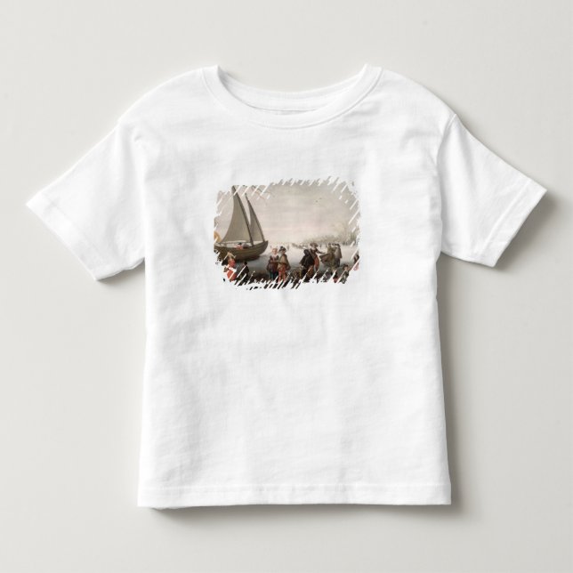 T-shirt Os patinadores e um golfe party no gelo (Frente)