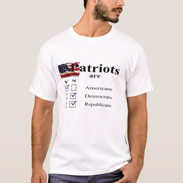 T-shirt Os patriotas são americanos (Frente)