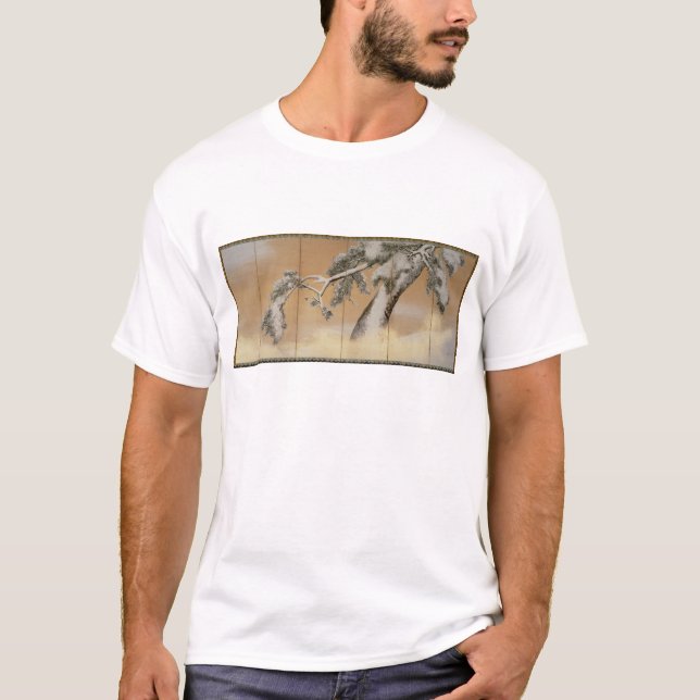 T-shirt Os pinhos sob a neve (Frente)