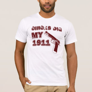 T-shirt Os pintinhos escavam meu 1911 - vermelho