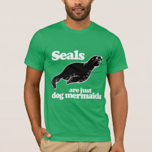 T-SHIRT OS SELOS SÃO MERMAIDS DE CACHORRO