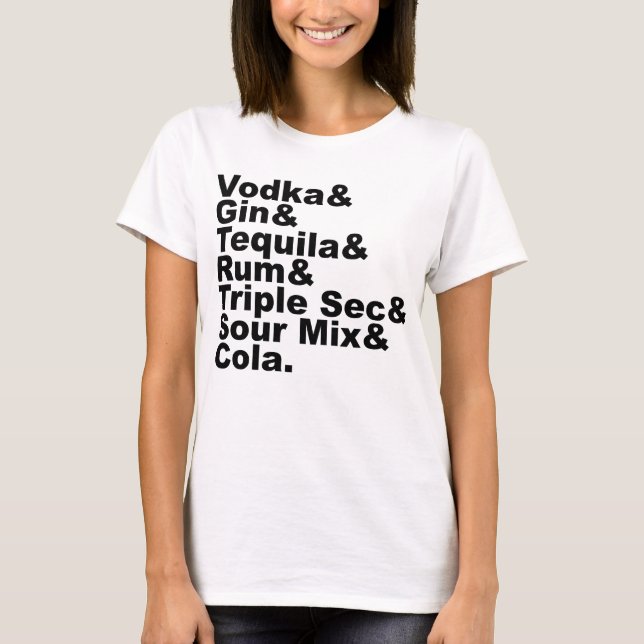 T-shirt Os Sete Ingredientes Em Uma Ilha Longa De Chá Forç (Frente)