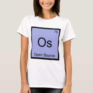 T-shirt Os - Símbolo de Elemento Químico de Código Aberto