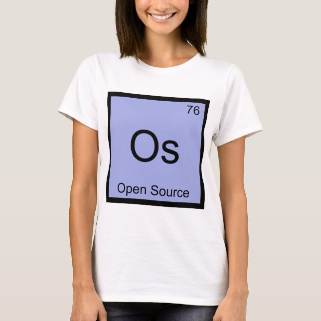 T-shirt Os - Símbolo de Elemento Químico de Código Aberto  (Frente)
