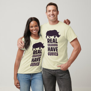 T-shirt Os unicórnios reais têm curvas