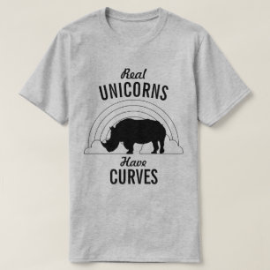 T-shirt Os unicórnios reais têm o rinoceronte engraçado