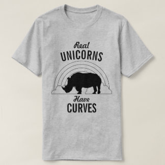 T-shirt Os unicórnios reais têm o rinoceronte engraçado