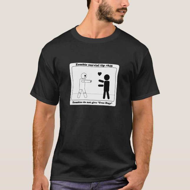 T-shirt Os zombis não dão abraços livres (Frente)