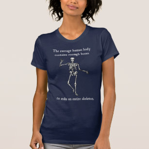 T-shirt Ossos de esqueleto no corpo humano médio