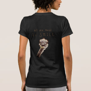 T-Shirt Ostrich Engraçado - Texto Personalizado
