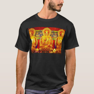 T-SHIRT OURO BUDDHA BLESSINGS ART IMPRESSÃO