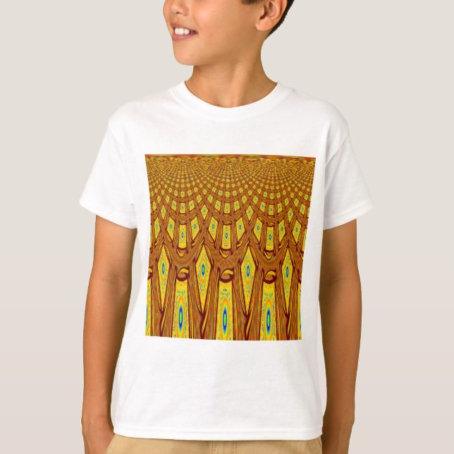 T-shirt Ouro Castanho-Africano Vetor Tribal (Frente)