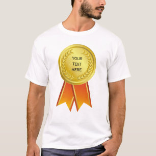 T-shirt Ouro da FITA do PRÊMIO mim + seu backgr. & texto