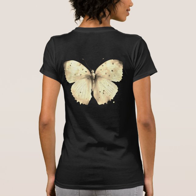 T-Shirt ouro de borboletas bege (Verso)