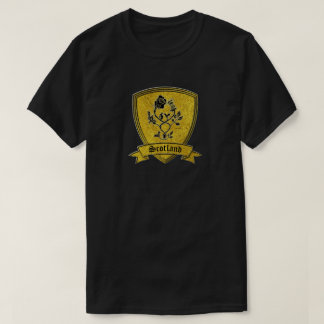 T-shirt Ouro e rosa e cardo do preto
