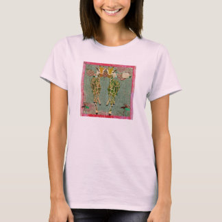 T-shirt Ouro Girafas Rosa Tigela Rosa