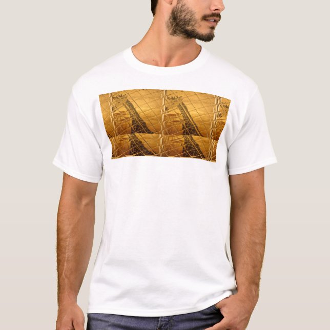 T-shirt Ouro Infinito Girafa Animal Motif Art Impressão (Frente)