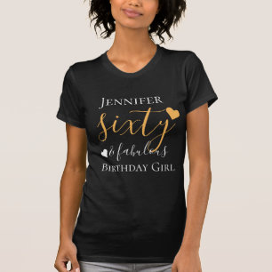 T-shirt Ouro personalizado sessenta & 60th aniversário