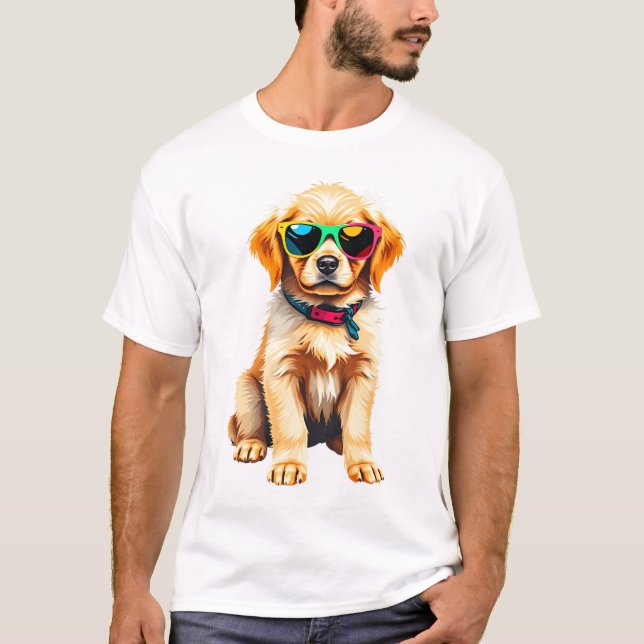 T-Shirt ouro Retriever Puppy (Frente)