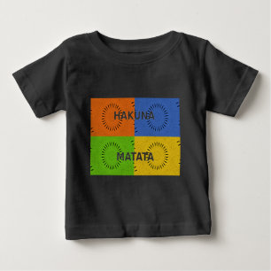 T-shirt Ouro Vermelho Azul Verde Matata Hakuna