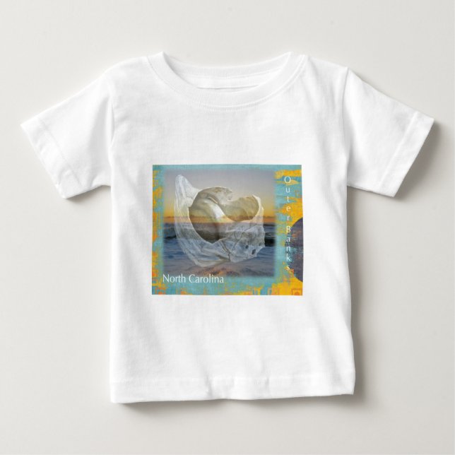 T-shirt Outer Banks North Carolina Seashell & Surf (Frente)