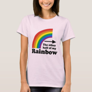 T-SHIRT OUTRA METADE DE MEU ARCO-ÍRIS QUE APONTA CERTO -