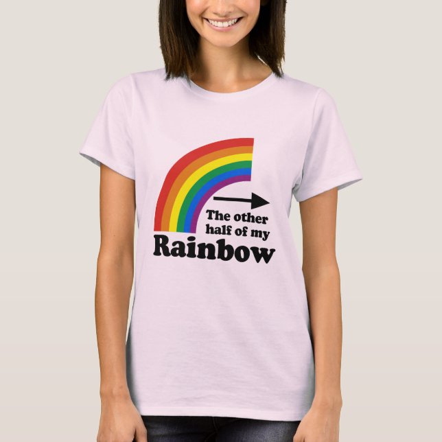 T-SHIRT OUTRA METADE DO MEU ARCO-ÍRIS APONTANDO PARA A DIR (Frente)