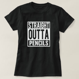 T-shirt Outta reto escreve o professor engraçado que diz