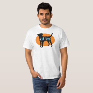 T-shirt Oval alaranjado do cão da probabilidade de