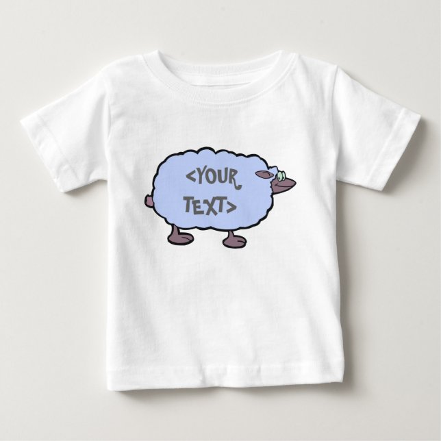 T-shirt Ovelha Azul, <YOUR TEXT> (Frente)