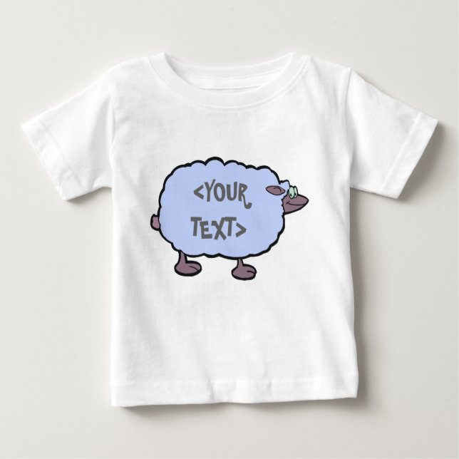 T-shirt Ovinos Azuis,<YOUR TEXT> (Frente)