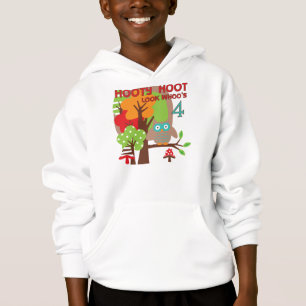 T-shirt Owl 4th Birthday T shirts e presentes