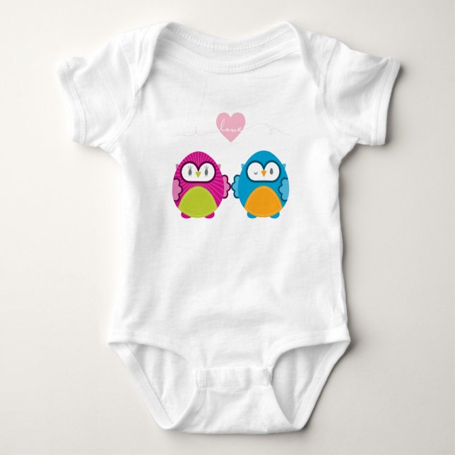 T-shirt OWL AMOR: garota brilhante + menino (Frente)