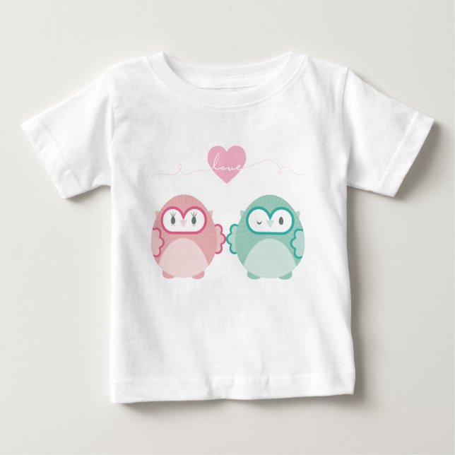 T-shirt OWL AMOR: "Moça mole + menino" (Frente)