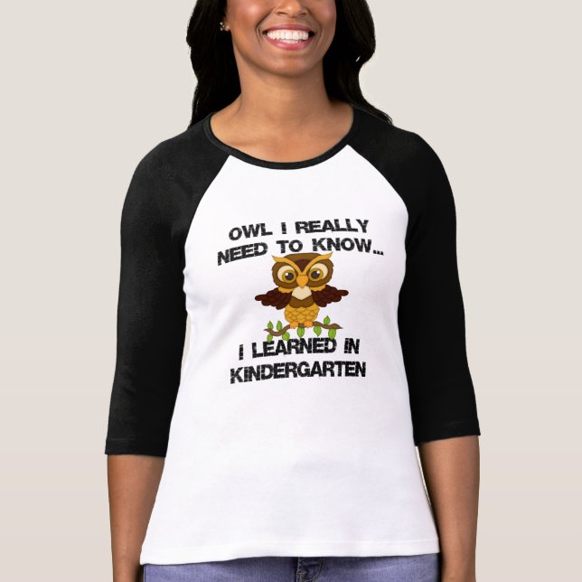 T-shirt OwlIKnow KindergartenBLK (Frente)
