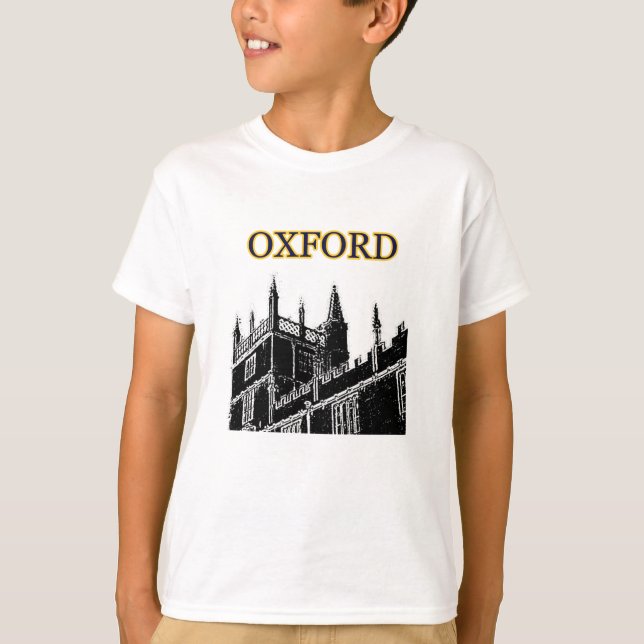 T-shirt Oxford Inglaterra 1986 jGibney pretos de (Frente)