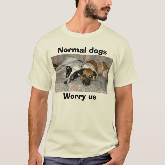 T-shirt P6150023, dogsWorry normal nós (Frente)