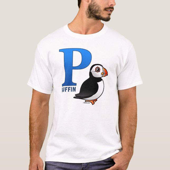 T-shirt P é para o papagaio-do-mar (Frente)