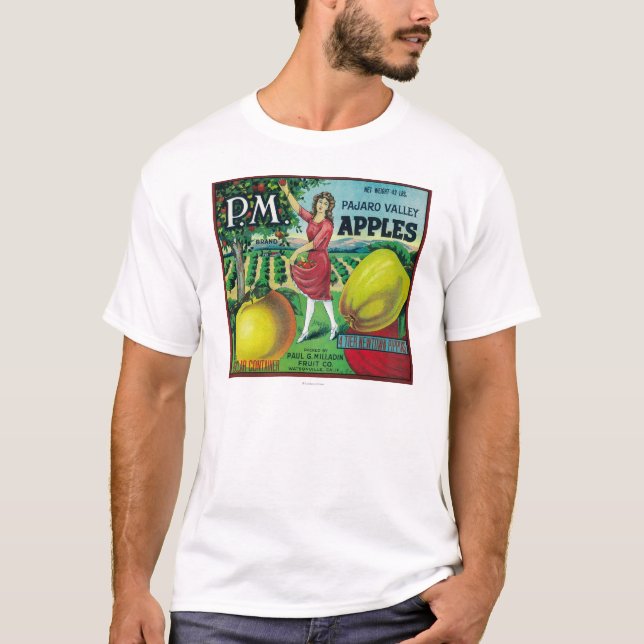 T-shirt P.M. Caixa LabelWatsonville de Apple, CA (Frente)