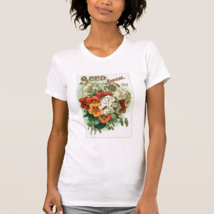 T-shirt Pacote Assorted vintage da semente de flores