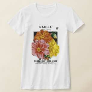 T-shirt Pacote da semente do vintage da dália