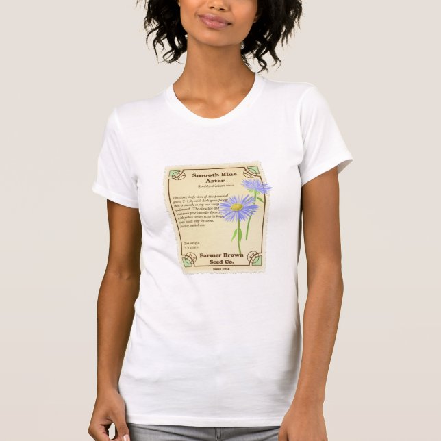 T-shirt Pacote de Semente Aster Azul (Frente)
