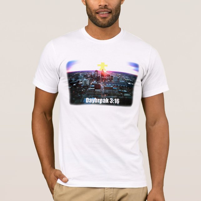 T-shirt padrão 2 do 3:16 da aurora (Frente)