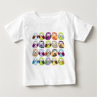 T-shirt Padrão Coruja Colorida