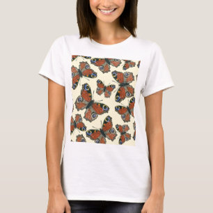 T-shirt Padrão de aquarela das borboletas